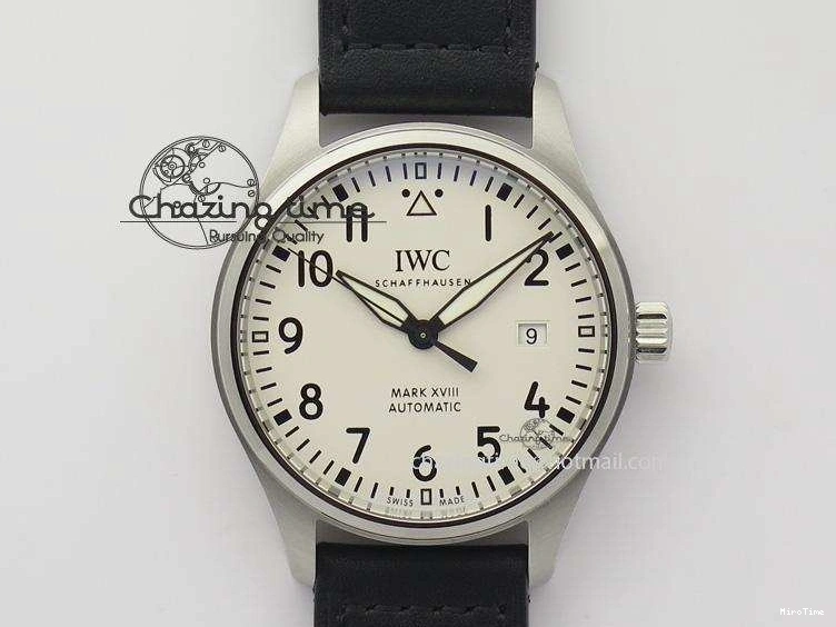 MIROTIME 0310 Mark XVIII IW327002 SS Mk Maker Best Edition White Dial On Black Leather Strap A SunProtective 7298